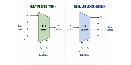 Multiplexer vs demultiplexor: Rozdíly, typy a skutečné aplikace