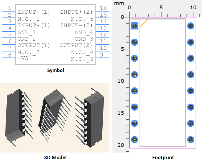 TDA2822 CAD Model