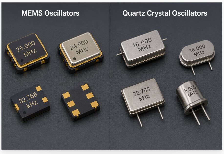 MEMS and Quartz Crystal Oscillators