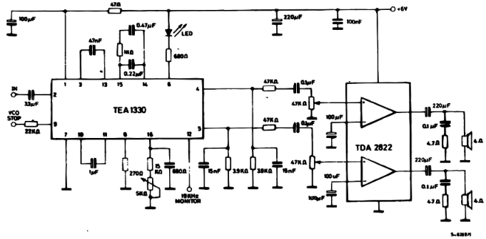 TDA2822 Application Circuit